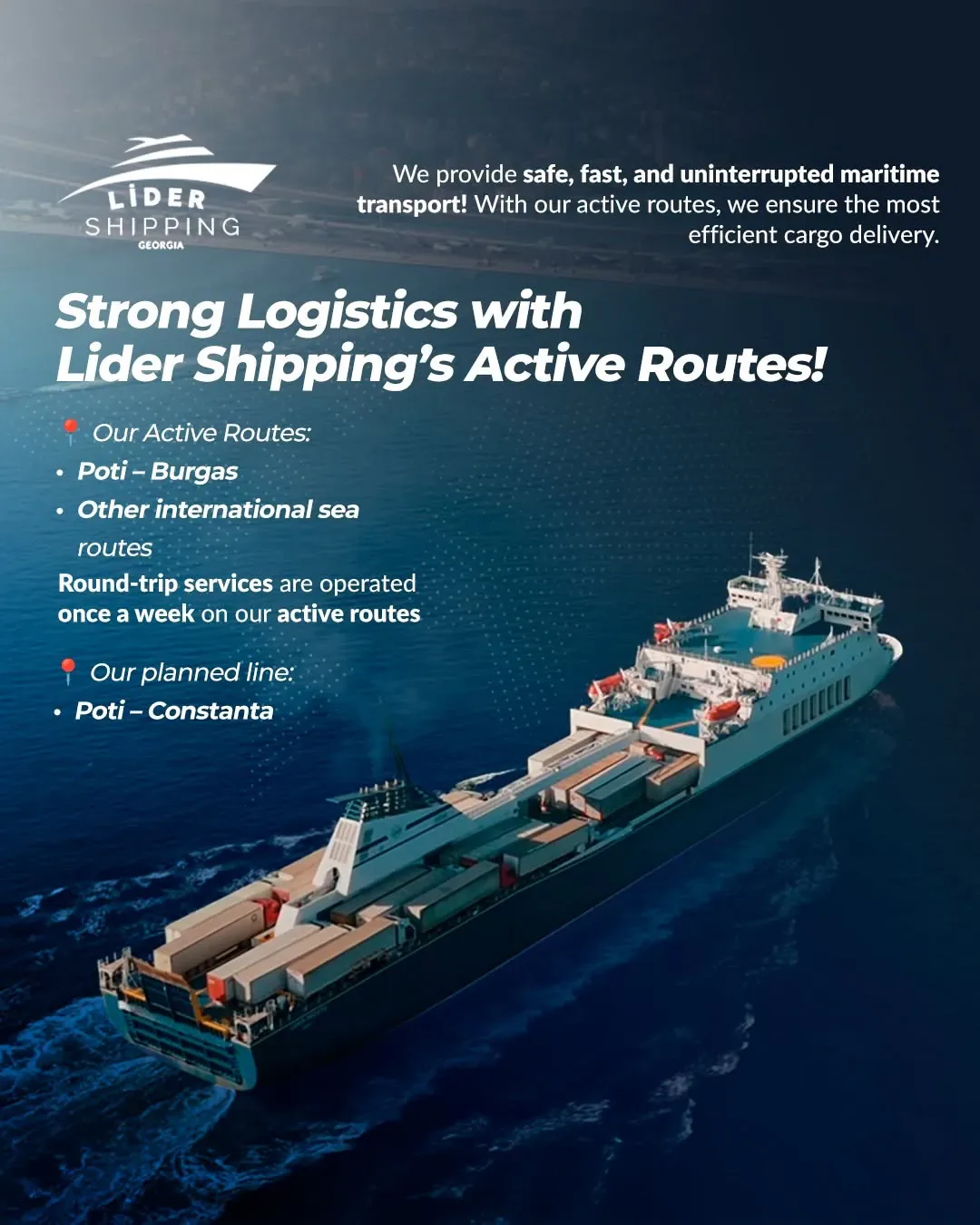 Lider Shipping Georgia Ordu sosyal medya referansı (Post)