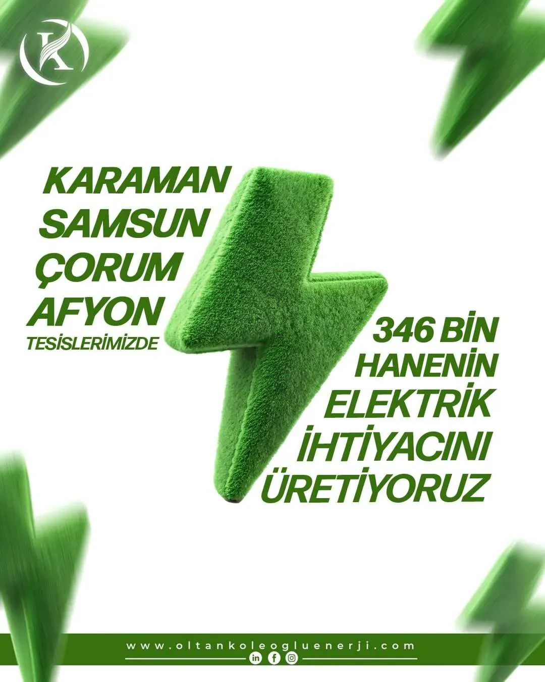 Oltan Köleoğlu Enerji Ordu sosyal medya referansı (Post)